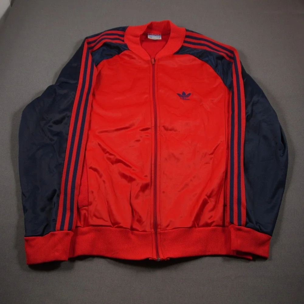 Vintage 70s Adidas ATP Keyrolan Three Stripe Raglan Men Track Jacket L Red Blue